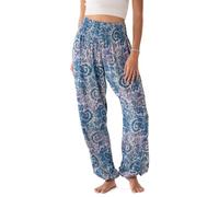 Lotus and Luna Women's Harem Pants Thai Pants for Beach & Lounge High Waisted Flowy Boho Pants Genie Pants Yoga Pants, Mumbai, XL