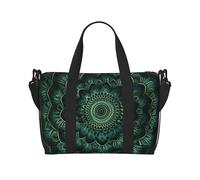 Lotus and Vortex Water-Resistant Crossbody Travel Bag, Large Carry-On with Adjustable Strap, Multi-Compartment Weekender for Gym, Travel, Outdoor