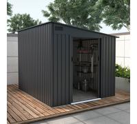 Lotus Arley Lean-To Metal Garden Shed - 7x9ft - Anthracite Grey