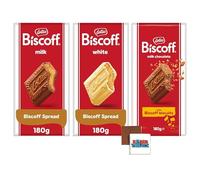 Lotus Biscoff Bar Bundle Of 3 Chocolate Bar Bundle Lotus Milk Chocolate With Biscoff Cream, White Chocolate, Milk Chocolate With Crumbs 3x180g Boxed Treatz