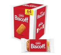 Lotus Biscoff Cookies, Caramelised Biscuit Snack, 128 Biscuits (64 Twin Packs), Vegan, 100 ml