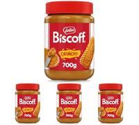 Lotus Biscoff, Crunchy, Sweet Spread, Caramelised Biscuit Flavour, Vegan, Nut Free Recipe, No Added Colours or Flavours, 700g (Pack of 4)
