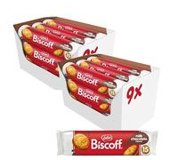 Lotus Biscoff - Sandwich Biscuits - 15 Sandwich Biscuits Per Pack - Ingredients from natural origin - Vegan - No colours or added flavours - 9x150g - 1,35kg (2 Boxes, With Chocolate Cream Filling)