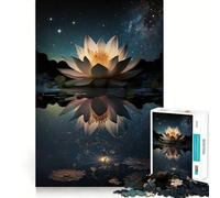 Lotus Bloom And Stars Jigsaw 1000 Pieces for Teenagers Home Fun Skill Play Family Activity Table Accent (50x75cm)