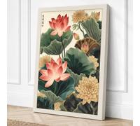 Lotus Bloom in Silence Canvas Wall Art Print 36x24 Inch (91 x 61 cm)