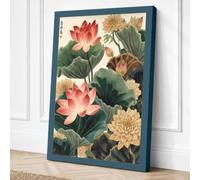 Lotus Bloom in Silence Canvas Wall Art Print 36x24 Inch (91 x 61 cm)
