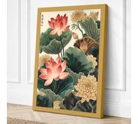 Lotus Bloom in Silence Canvas Wall Art Print 36x24 Inch (91 x 61 cm)