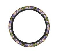 Lotus Blossom Print High Elastic Thickening Universal Fit Car Steering Wheel Cover, Elastic Breathable And Odor Less