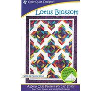 Lotus Blossom Quilt Pattern, Jelly Roll 2.5 Strip Friendly, 4 Finished Size Options by Cozy Quilt Designs