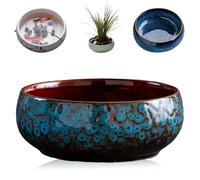 Lotus Bowl Planter, Creative Hydroponic Planter, Ceramic Lotus Flower Bowl, Lotus Bowls for Planting in Water Indoors, Large Caliber Flow Glaze Non-Porous Hydroponic Container (Style B)