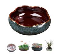 Lotus Bowl Planter, Lotus Bowls for Planting in Water Indoors, Bonsai Bowl Lotus Flower Seeds, Ceramic Planters for Indoor Plants, Leak-Proof Design for Succulent PlantsA,One Size