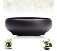 Lotus Bowl Planter, Round Ceramic Hydroponic Flower Pot, Retro Ceramic Lotus Flower Bowls, Hydroponic Planter for Indoor, for Succulent Plants (Style C)