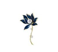 Lotus Brooch Female Country Tide Painted Enamel Pin Natural Freshwater Pearl Brooch For Mother Gift