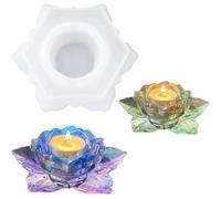 Lotus Candle Holder Silicone Resin Mold, Flower Candlestick Silicone Epoxy Resin Molds, Tealight Holder Resin Silicone Mold for DIY Jewelry Box Trinket Container