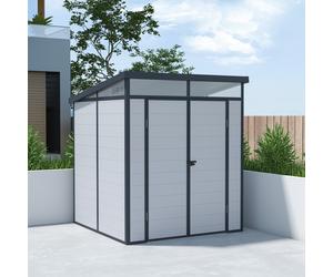 Lotus Canto Pent Plastic Garden Shed - 6x6ft - Grey