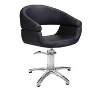 Lotus Chicago Black Hair Salon Styling Chair 5 Star Silver Base