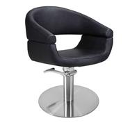 Lotus Chicago Black Hair Salon Styling Chair Round Silver Base