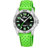 LOTUS Children's Watch 18663/4 Junior Collection Stainless Steel Case 316L Silver Green Rubber Strap, Black/White