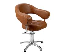 Lotus Corby Brown Hair Salon Styling Chair 5 Star Silver Base