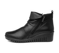Lotus Cordelia Womens Black Leather Wedge Boot - Size 3 - Black
