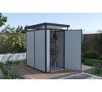 Lotus Curo Pent Plastic Garden Shed - 6x4x6ft - Grey