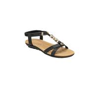 Lotus Women's 'Daria' Flat Open-Toe Sandals in Black | Size: 6 Lotus Black 6