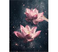 Lotus Diamond Art Dream Diamond Painting Kits for Adults Beginners, 5D DIY Paint by Numbers for Adults, Square Drill Dimond Painting with Full Accessories, Room Decor, Gifts for Women 16x20 inch J-54