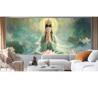 Lotus Diamond Art Kits Adults, Large Diamond Painting 71 x 35 Inch, Buddha Diamond Art Painting DIY Crystal Art Embroidery Canvas Painting, 5D Gem Art Paintings Kit for Home Decor, Women's Gifts ll291