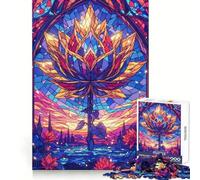 Lotus Dream 1000 Piece Jigsaw Puzzle for Teenagers DIY Fun Clear Tone Pattern Assemble Night Fun (38x26cm)