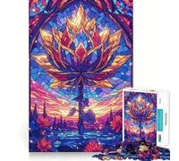 Lotus Dream 1000 Piece Jigsaw Puzzle for Teenagers DIY Fun Clear Tone Pattern Assemble Night Fun (38x26cm)