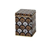 Lotus Dream - Retro/Vintage Style Square Tea Caddy/Kitchen Storage Tin - Copper & Cream (100 g) - 7.5 x 7.5 x 9.5 cm