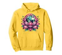 Lotus Earth Flower Eco Balance Botanical Globe Art Pullover Hoodie