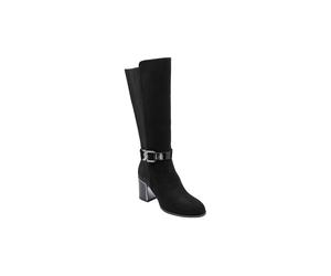 Lotus 'elsa' Heeled Knee-High Boots In Black Black