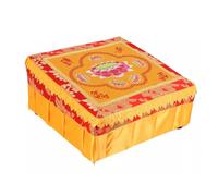 Lotus Embroidered Buddhist Kneeling Cushion, Square Prostration Pad, Meditation Worship Mat, Zen Home Use,60x60cm