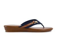 Lotus Women's 'Esino' Toe-Post Wedge Sandals in Navy | Size: 4 Lotus Navy 4