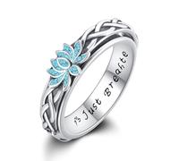 Lotus Fidget Ring S925 Sterling Silver Just Breathe Rings Opal Anxiety Spinner Ring Relief Spin Ban Anxiety Jewelry Gifts for Women Mom (9)