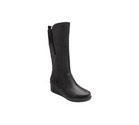 Lotus Fitzgerald Wedge Black leather Womens knee-high boots in a Plain Leather in Size 39