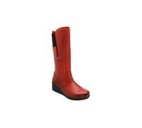 Lotus Women's 'Fitzgerald' Leather Wedge Mid-Calf Boots in Red | Size: 7 Lotus Red 7