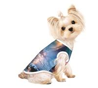 Lotus Flower and Dragonfly Print Dog Sleeveless Vest Stretchy Breathable Pet T Shirt Apparel for Dogs Cats