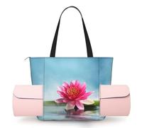 Lotus Flower Bamboo Women'S Yoga Mat Bag With All-Over Print,Lightweight Polyester Shoulder Gym Bag,Front Open Pocket For Yoga Mat, Towel