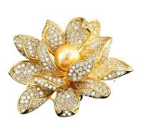 Lotus Flower Brooch Elegant Women's Luxury Floral Pin Blossom Accessory for Banquet Office Daily Wear Gift
