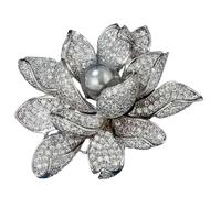 Lotus Flower Brooch Elegant Women's Luxury Floral Pin Blossom Accessory for Banquet Office Daily Wear Gift