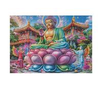 Lotus Flower Buddha 300 Piece Jigsaw Puzzle for Adults Home Office Wall Art Productivity Boost Precision Cut for Remote Workers 300 PCS