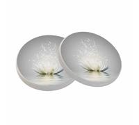 Lotus Flower Ceramic Coasters Beauty Silver Glowing Floral Plant Absorbent Drink Coasters Round Ceramic Table Coasters Set Decorative Coffee Cup Beverage Coasters Wine Beer Bar Coasters 2 Pack