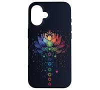 Lotus Flower Colorful Spiritual Chakras Yoga Meditation Case for iPhone 16