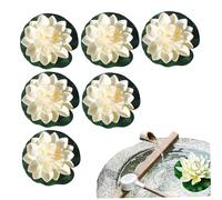 Lotus Flower Decor, 6PCS Artificial Lotus Floating Flowers, 3.9'' Realistic Water Lily for Garden Pond Aquarium Wedding Decor, Flower, Floating Flowers