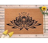Lotus Flower Doormat,Yoga Namaste Doormat,Lotus Symbol,Yoga Studio,Peace Welcome Mat,Non Slip Floor Mat for Home Bathroom Kitchen Entrance 24X16 Inch