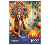 Lotus Flower Goddess 1000pc Premium Jigsaw Puzzle Vibrant Sacred Grace Puzzle for Adults Recycled Cardboard Family Puzzle Lovers Brain Training Holiday Activity Office Break 52x38cm/1