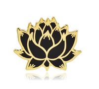Lotus Flower Hard Enamel Lapel Pin, 1 x 7/8 Inch, Corrosion Resistant Steel, Enamel, no gems - sandstone - no gems