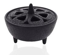 Lotus Flower Incense Burner, Cast Iron, Multifunctional Aromatherapy Incense Holder for Sticks, Resin, Cone, Office, Yoga, Living Room Decoration
